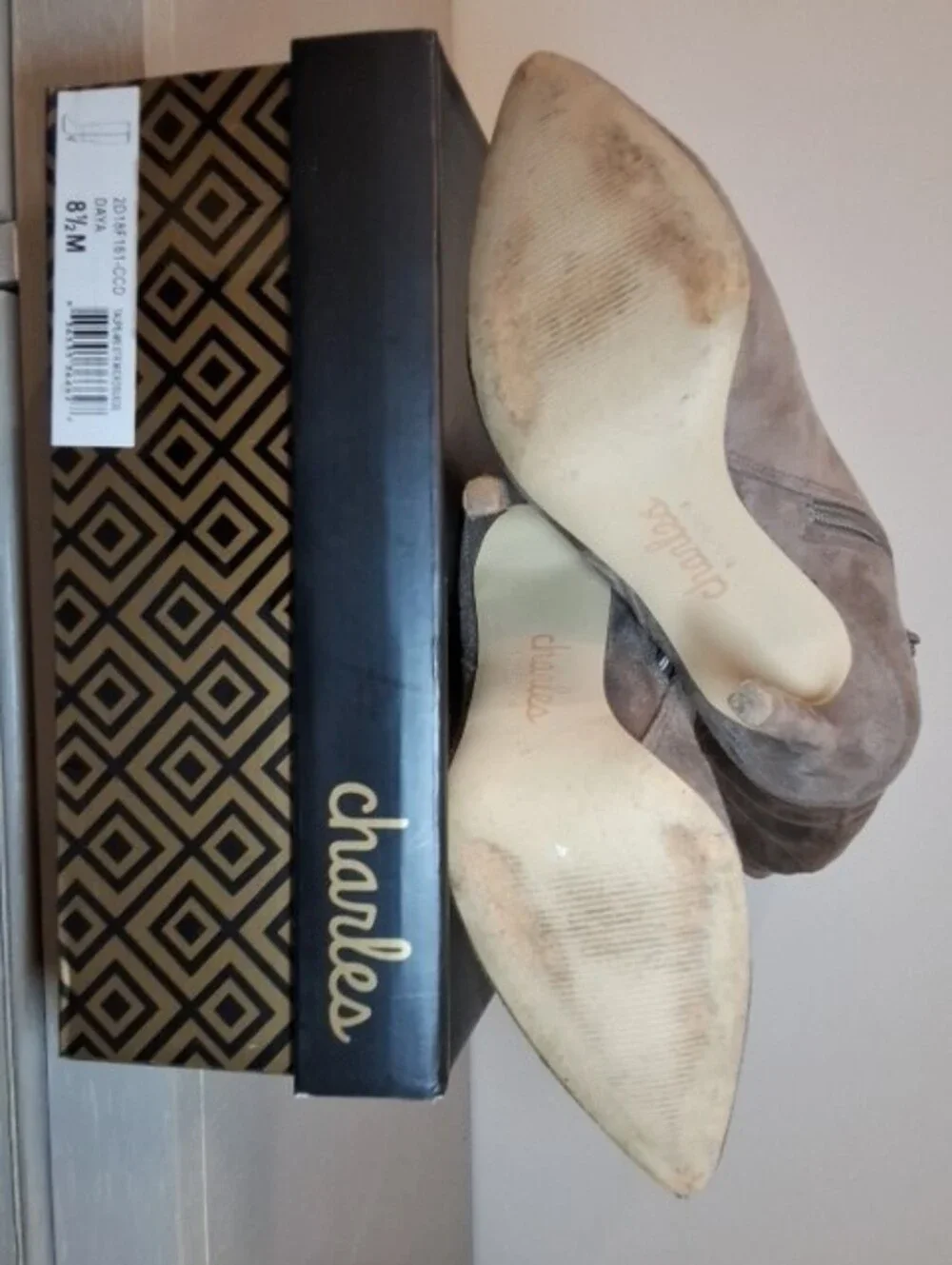 Charles By Charles David DAYA Taupe Knee High Boots 8.5 w/Box